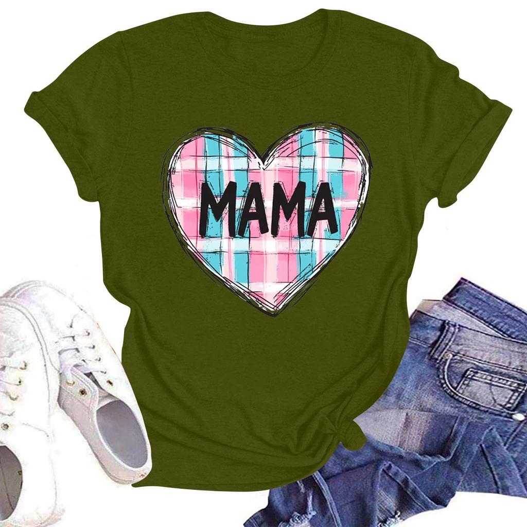 Женская повседневная футболка с круглым вырезом и короткими рукавами с принтом