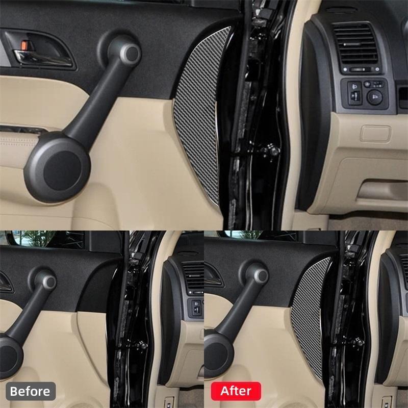 Для Honda CRV CR-V 2007 2008 2009 2010 2011 Аксессуары Декоративная накладка-бампер на дверь автомобиля из углеродного волокна Декоративная наклейка Накладка