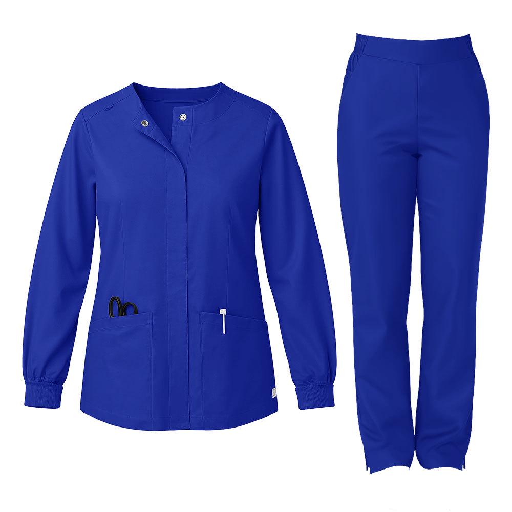 Унисекс хирургический костюм с длинным рукавом и круглым вырезом