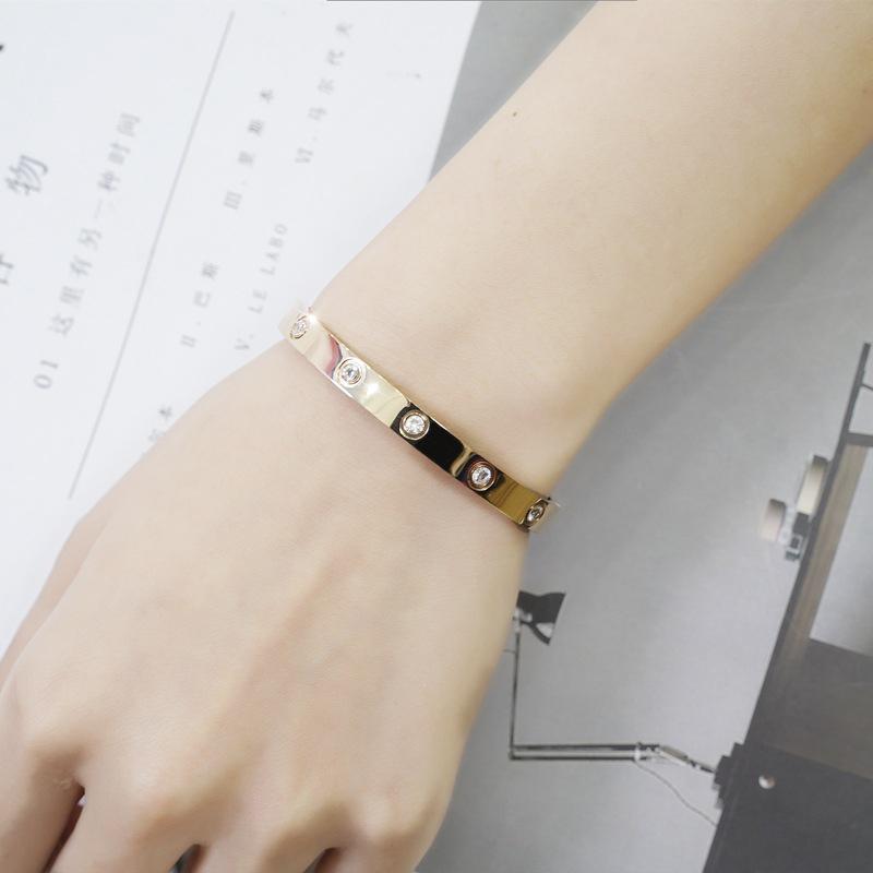 Gold Plating Lover Bracelets&Bangles for Women Rose Gold Color  Charming CZ Cuff Bracelet Luxury Jewellery Gifts AVE