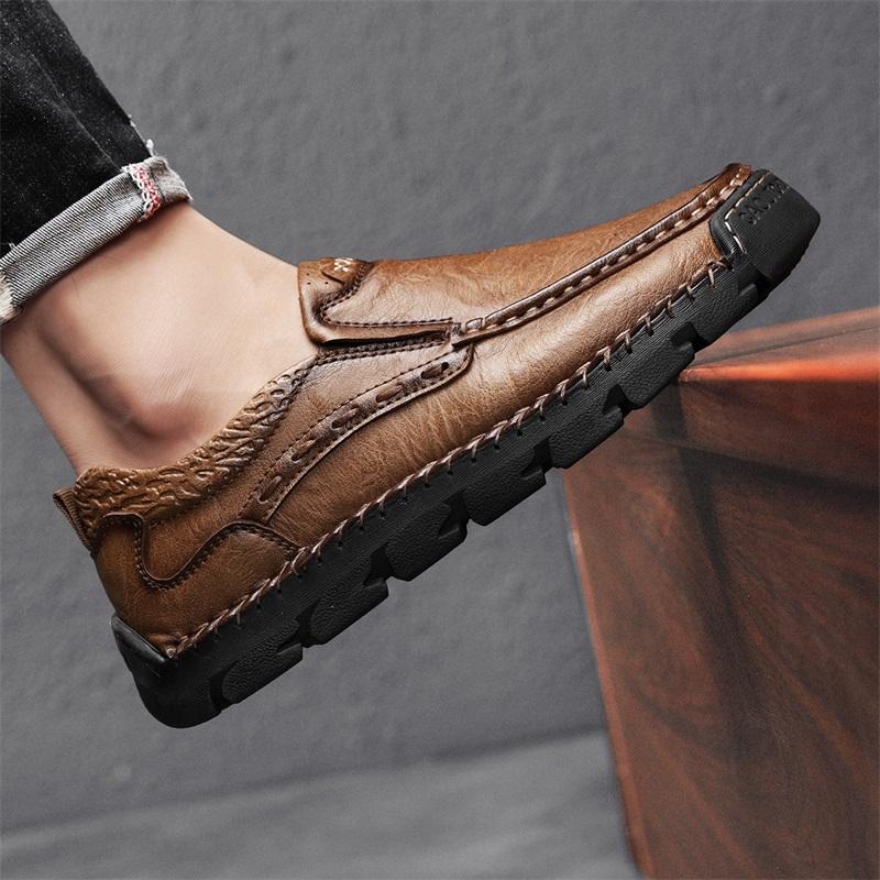 Winter/fall Men's Shoes Men's Light Comfortable Breathable Walking Flat Men Shoes Large Men's Leather Shoes