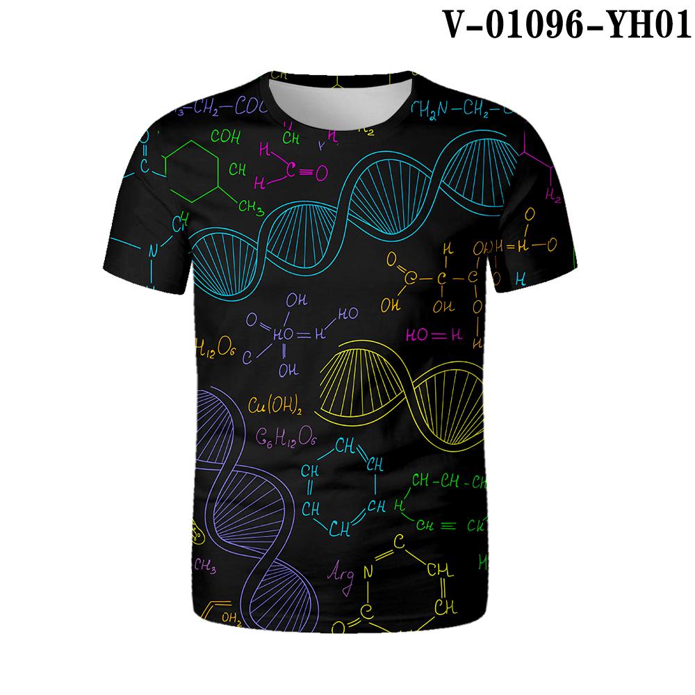Забавная математическая рубашка Phys Chemical Formula Summer Street 3D футболка модная мягкая футболка большого размера с круглым вырезом футболка большого размера математическая футболка рубашка