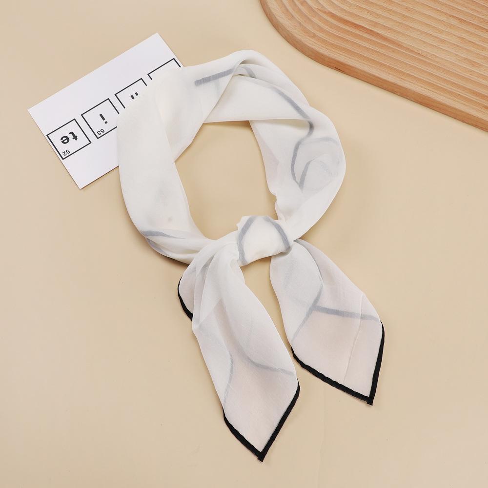 Fashionable New Versatile Headscarf Large Square Scarf Solid Color Scarf Women'S Simulated Silk Satin Scarf