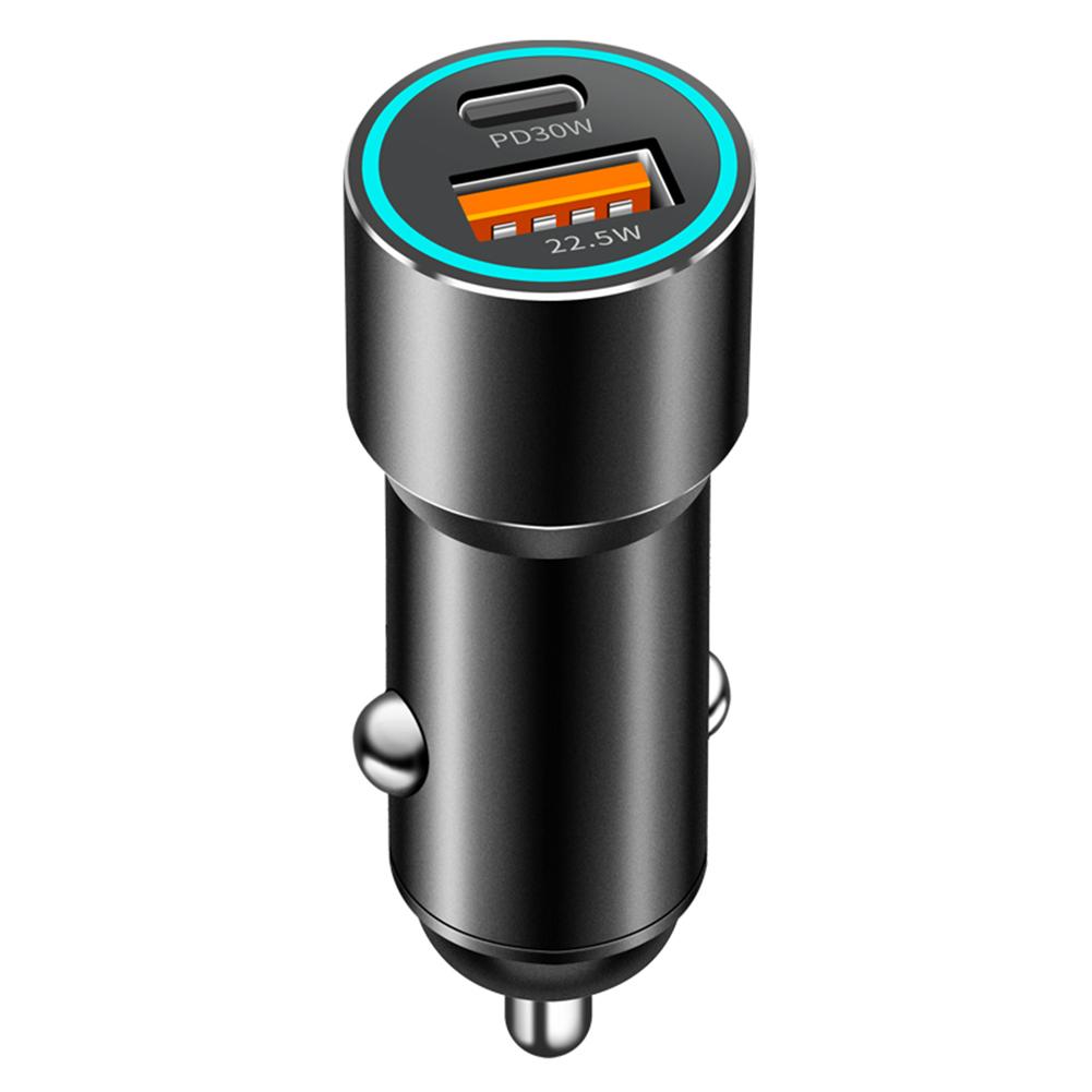 Новое автомобильное зарядное устройство PD30W+QC22.5W из сплава для быстрой зарядки телефонов планшетов автомобильных аксессуаров для интерьера W3T5