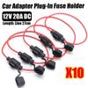 10pcs/ 5pcs In Line Car Mini Adapter Plug-In Fuse Holder Splash-proof for 12V 30A Wire Cutoff Switch Socket Damp Proof Splash
