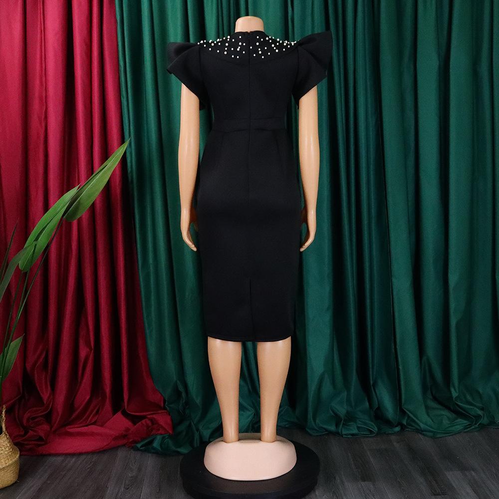 YYFS Женская мода лето весна однотонный принт с коротким рукавом и круглым вырезом с высокой талией повседневные платья