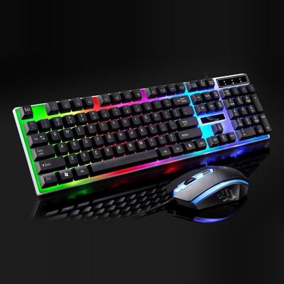 Игровая клавиатура, ноутбук, проводная офисная игровая USB-клавиатура и мышь с подсветкой