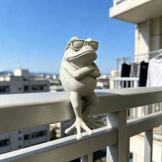 Лягушка, напечатанная на 3D-принтере, Мини-украшение для рабочего стола, Имитация модели лягушки в солнцезащитных очках со скрещенными руками, Стоящая лягушка для стола, Салона автомобиля