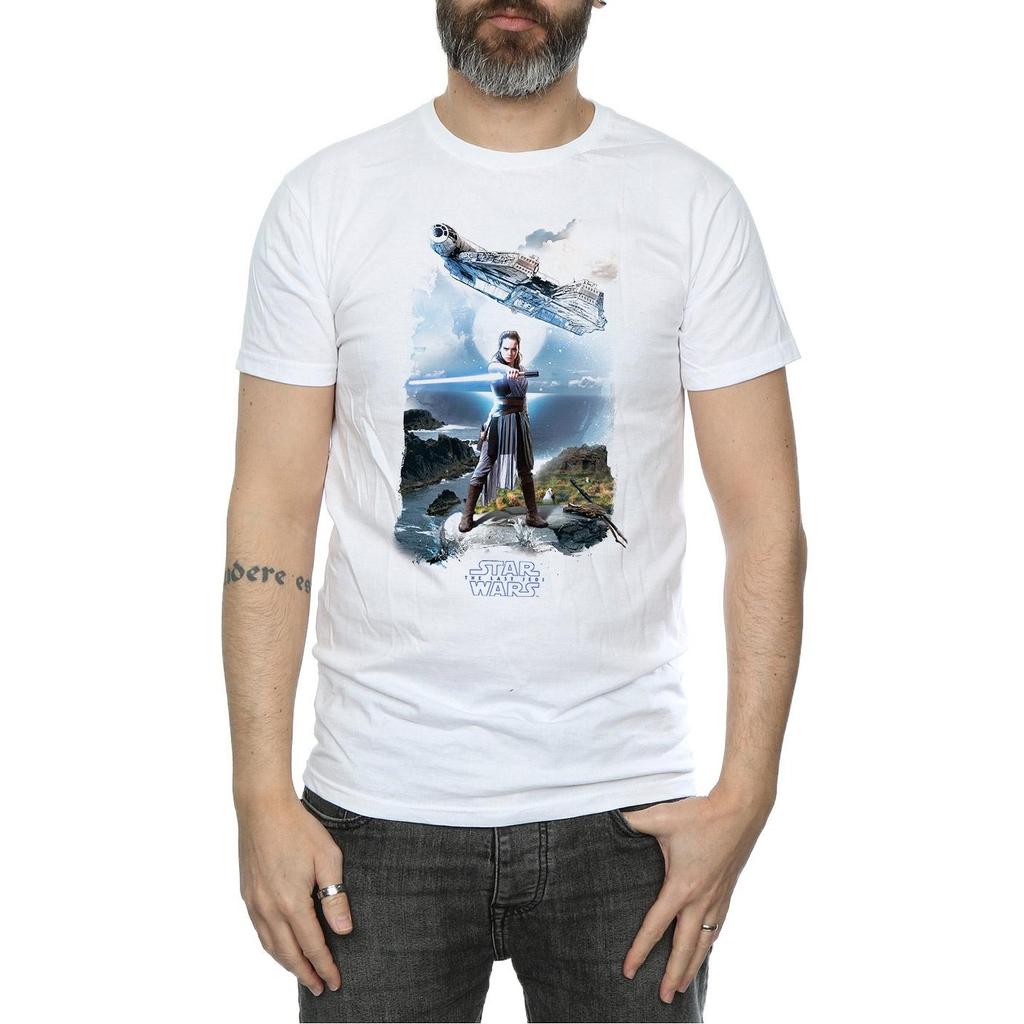 Star Wars Mens The Last Jedi Rey Falcon T-Shirt