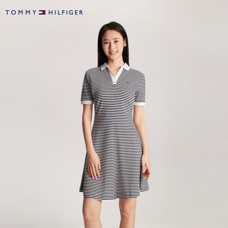 Tommy Hilfiger Женское трикотажное платье-поло с V-образным вырезом из смеси лиоцелла