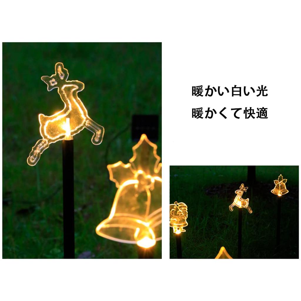 Lanito Christmas Solar Garden 5 in 1 Christmas String Snowflake Ornament Santa Claus Christmas Decorative Automatically Turns On at IP65 Garden