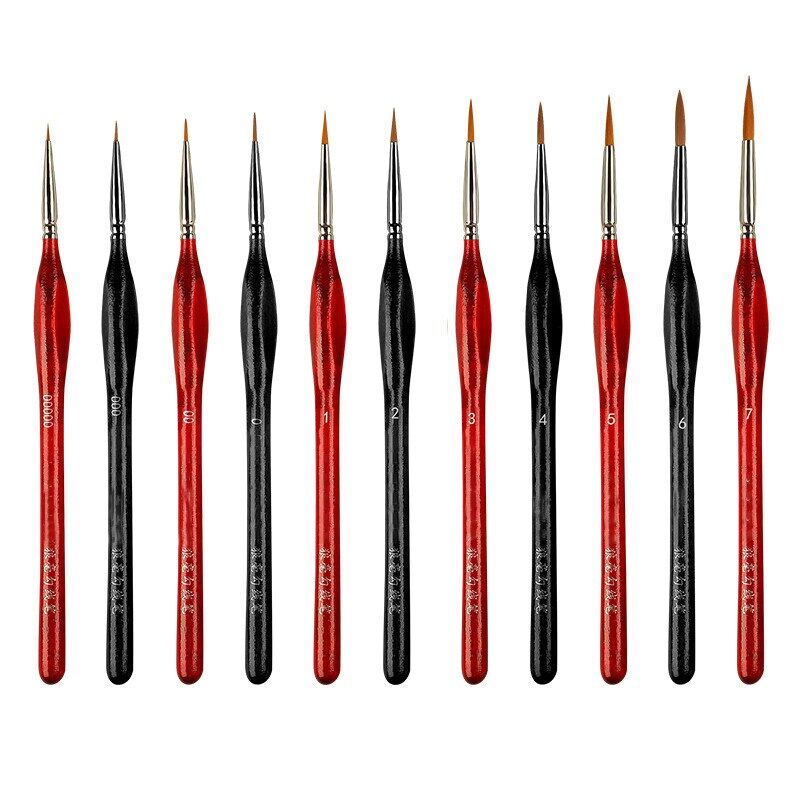 JOWOART Ласка для волос Треугольный березовый стержень 11 шт. Набор изобразительного дизайна ногтей Студенты Специальный рисунок линии Гуашь Цветной мазок Масляная кисть 4 цвета Крючок Линия Ручка