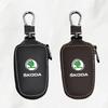 AEL3  Leather Car Remote Key Case Full Cover Protector Holder Shell Fob For Skoda Superb A7 Kodiaq Octavia A7 A8 Keychain Accessories