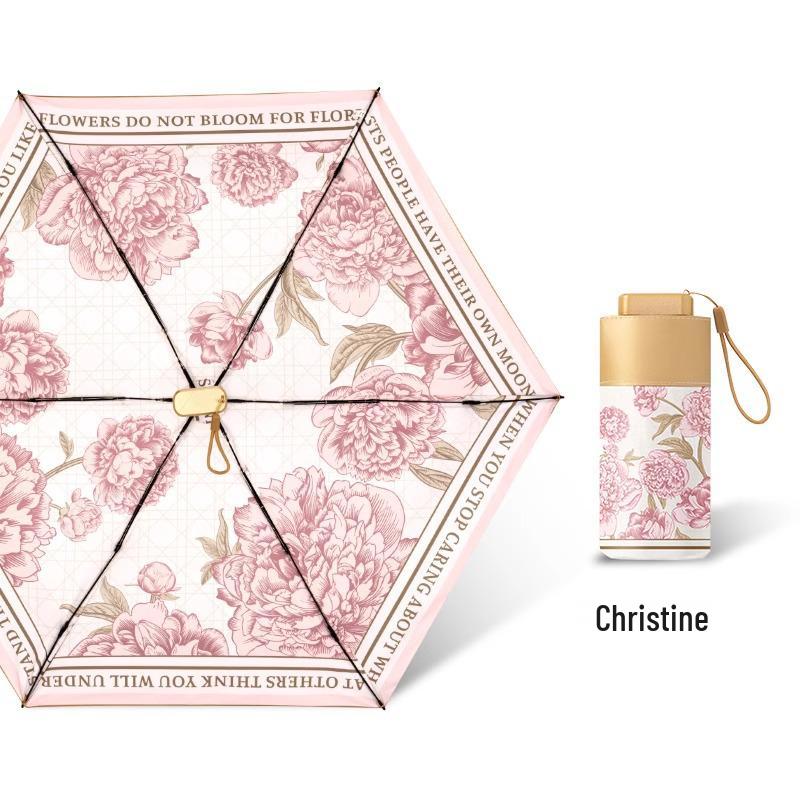 Зонт Know Мини Плоский Шестисложный Высококлассная Защита от УФ-лучей Двойного Назначения Солнцезащитный и Дождевой Зонт