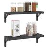 Shelf Brackets 4 pcs 15 x 2.5 x 11.5 cm Black Stainless Steel