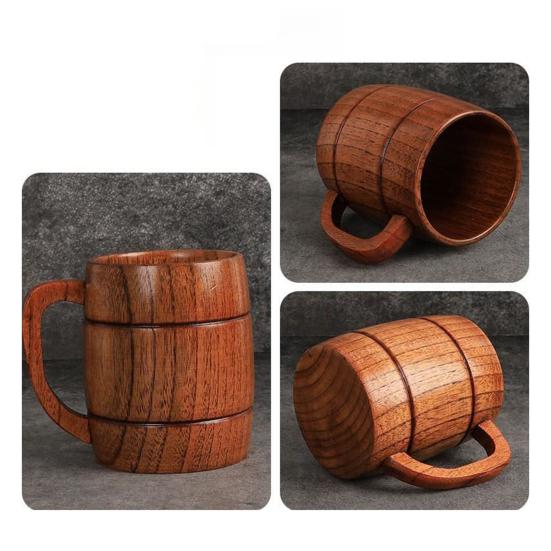 Wooden Water Cup Teacups Coffee Mug Vintage Drinking Cup for Tea Wine