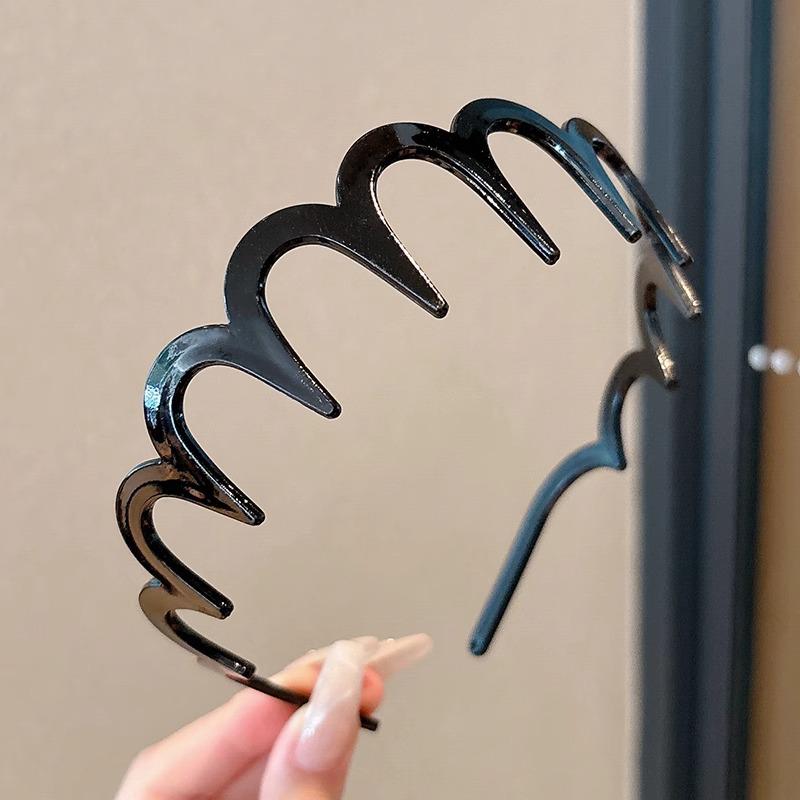 Women's 2025 Spring/Summer High Skull Wavy Headband with Teeth for Face Washing