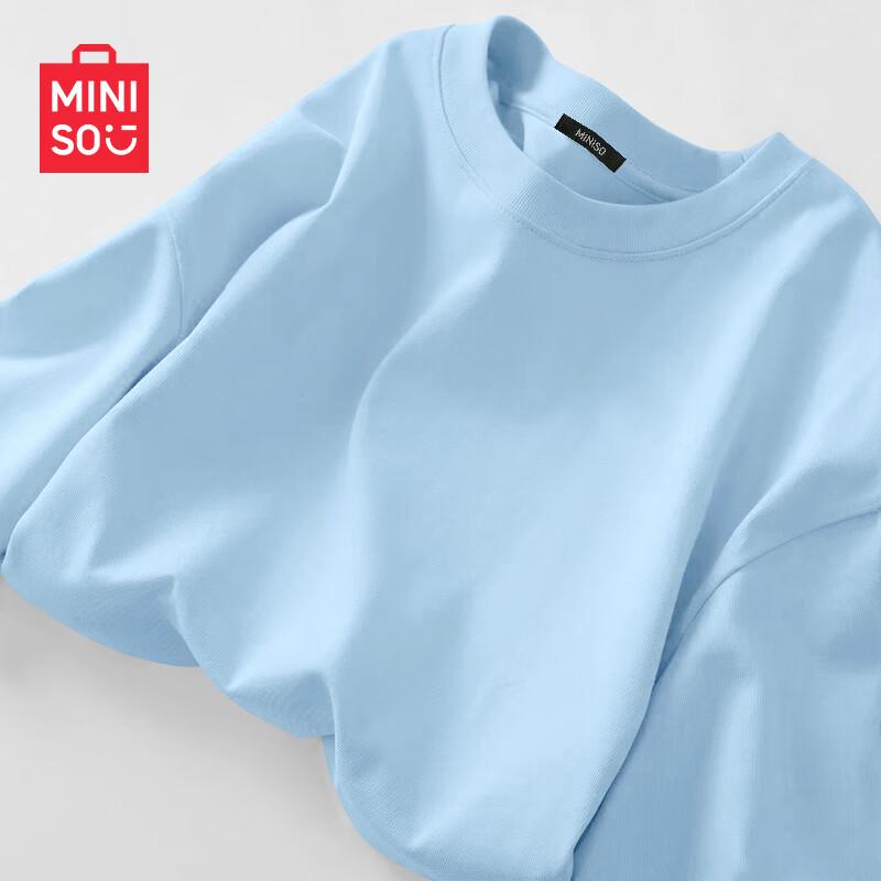 MINISO Женская хлопковая футболка свободного кроя с длинным рукавом