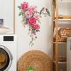 Painted Rose Vine and Magpie Home Background Wall Decoration Stickers