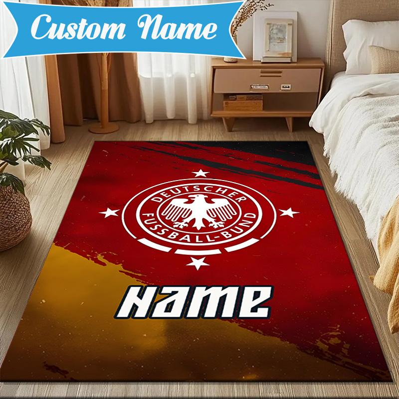Custom Name Germany Flag Rug Game Carpet, Floor Mat for Bedroom Living Room Entryway Rug, Home Decor Idea Gift for Christmas birthday