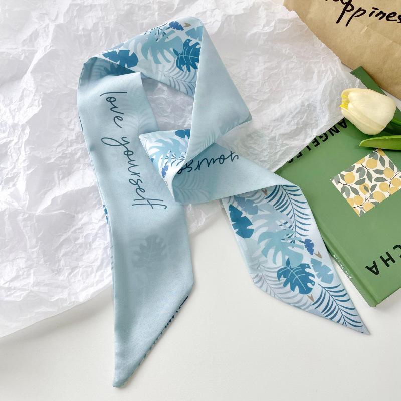 Long Silk Scarf, High-end New Versatile Hair Tie Streamer, Atmosphere Ribbon, Spring and Summer Decorative Scarf, Tied Bag Streamer