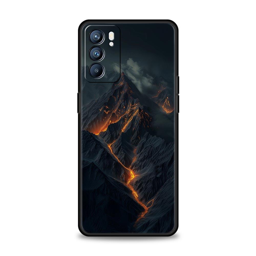 Черный чехол для телефона с изображением горного пика Для Oppo A17 A31 A54 A57 A78 A79 A98 Find X5 X6 Reno 6 7 8 10 11 12 13 F Pro 5G Мягкий чехол из ТПУ