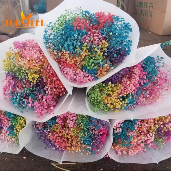 Букет эониума, сушеные цветы, яркий цвет, не выцветает, простота в уходе, натуральная сушеная гипсофила, сцена украшения ко Дню святого Валентина.