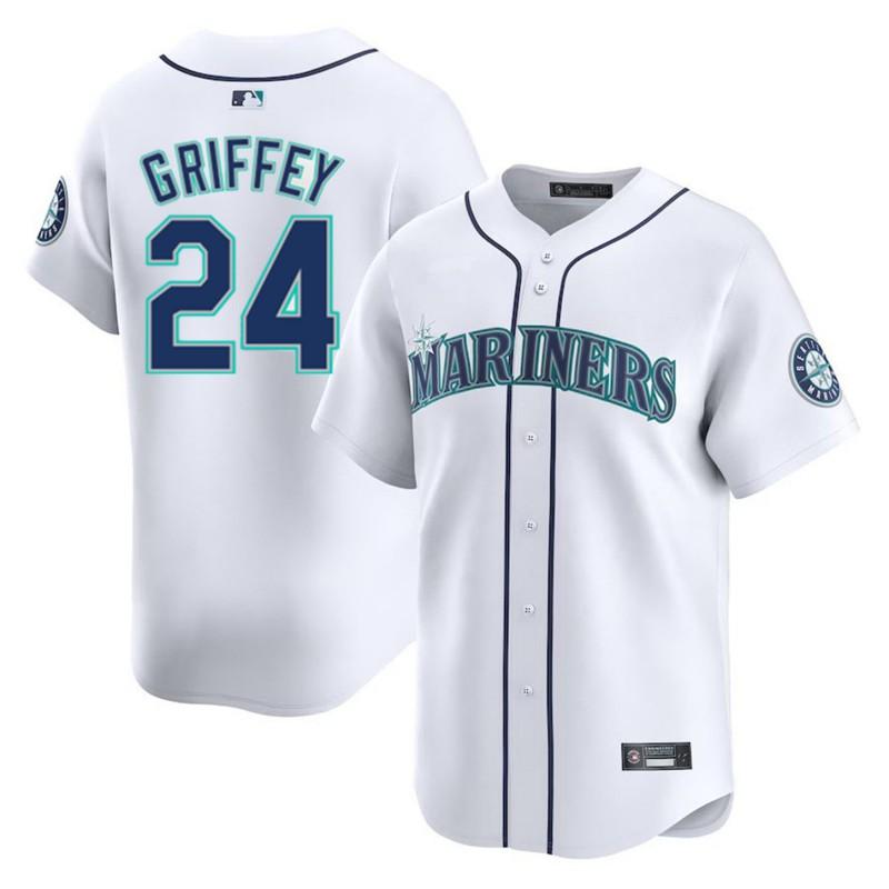 Mens Embroidered Seattle Mariners Baseball Jersey 24 Ken Griffey Jr Fan Apparel Sportswear