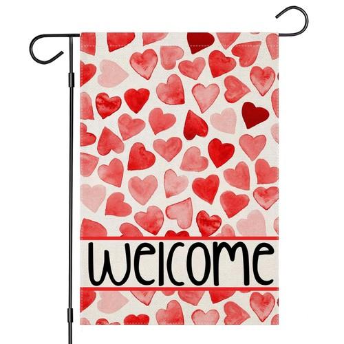 Welcome Love Hearts Garden ags for Outside Decoration, Valentines Love Hear... VVL YYX EEZ