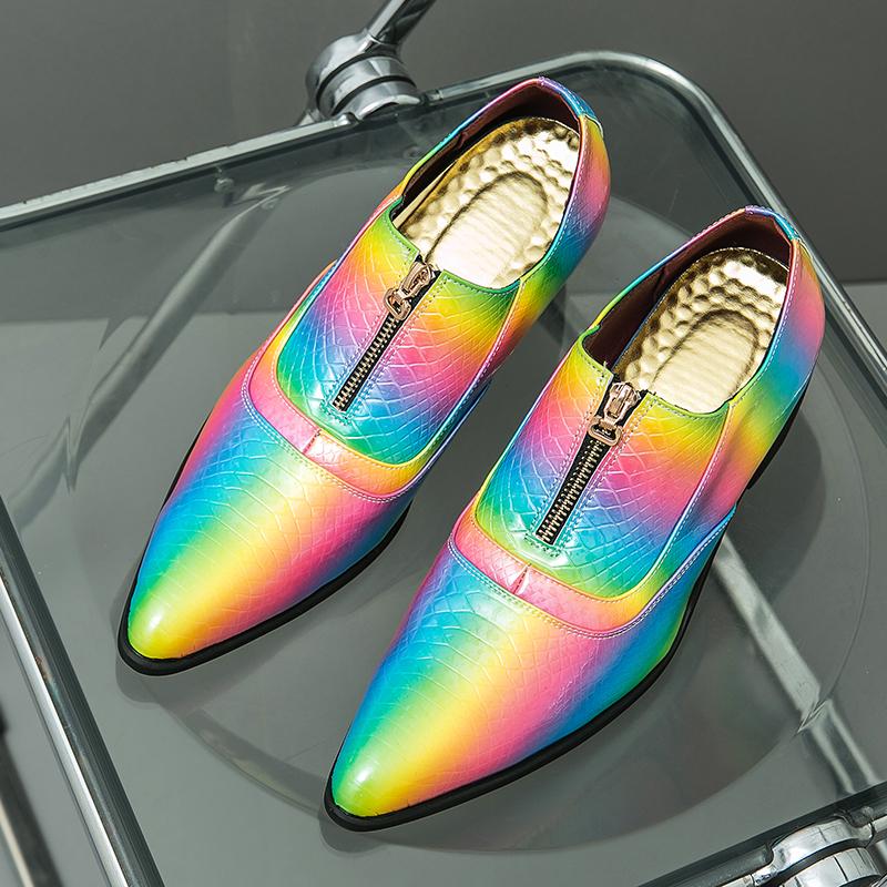 Высококачественные мужские свадебные туфли, туфли на высоком каблуке, роскошные туфли для вечеринок, модные цветные туфли с острым носком, бесплатная доставка