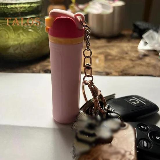 Keychain Lip Balm Stand Holder Multi-Functional Clip for Cotton Swabs Trinkets 3D Printed Lightweight Design Portable Keyring