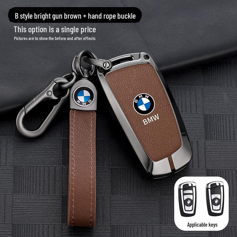 Подходящий чехол для автомобильного ключа для BMW: Совместимо с 5 серией 530L, 3 серией 325Li, 4, 6, 7 сериями, X1, X3, X4, X5, X7 (22 модели)