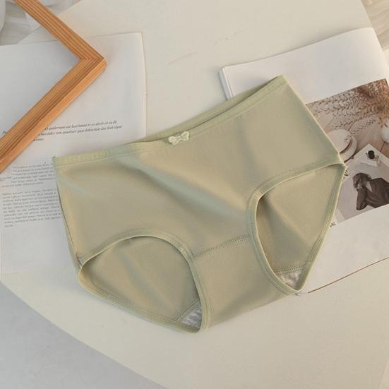 Women's Cotton Underwear Low Waist Full Coverage Panties with Bow Decoration Soft Stretch