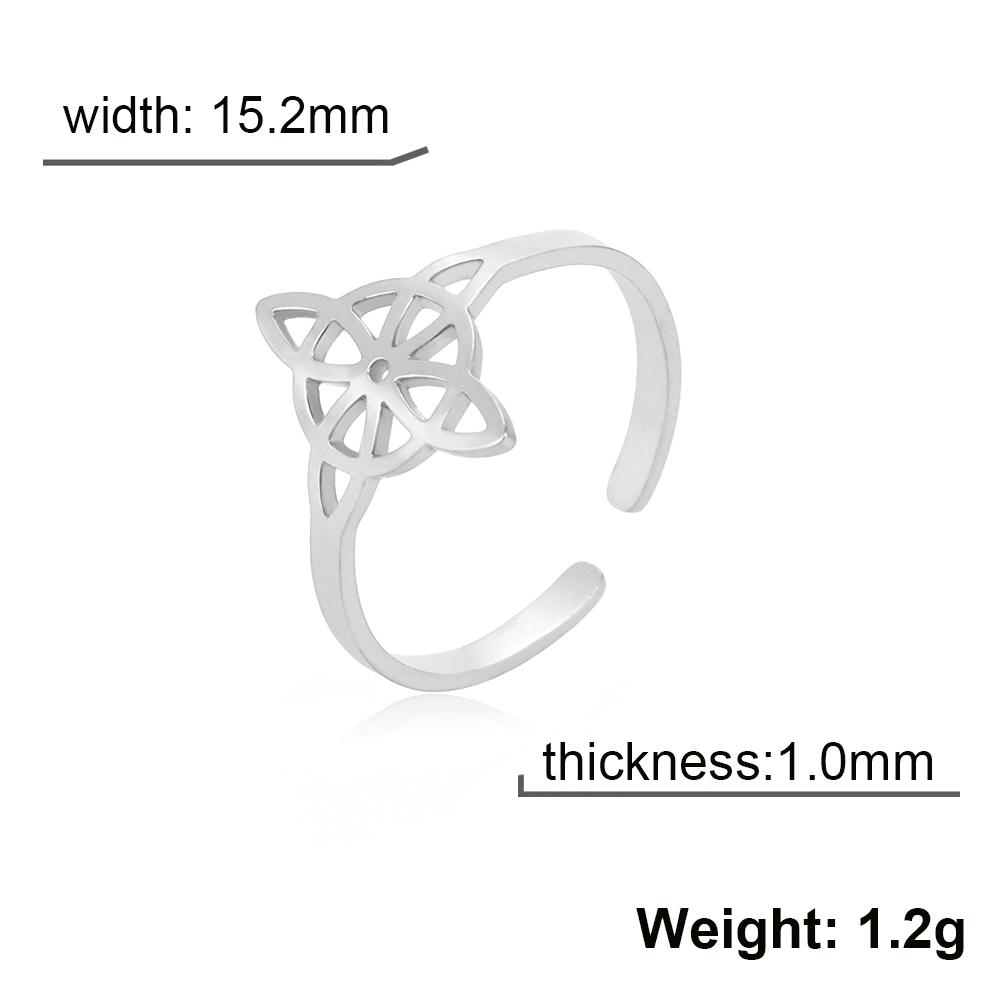 Witch Knot Ring for Women Stainless Steel Adjustable Open Finger Rings New Witchcraft Amulet Jewelry Birthday Gift