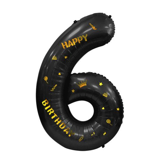 40-дюймовые большие черные воздушные шары с цифрами в виде короны и надувной соломой, товары для детского душа, свадьбы, дня рождения, вечеринки