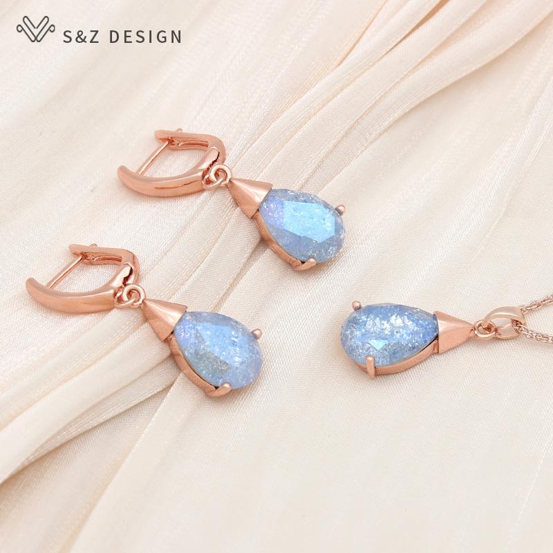 Элегантные висячие серьги с каплями воды и кристаллами, комплекты ювелирных изделий для женщин, индивидуальное вечерние ожерелье с подвеской