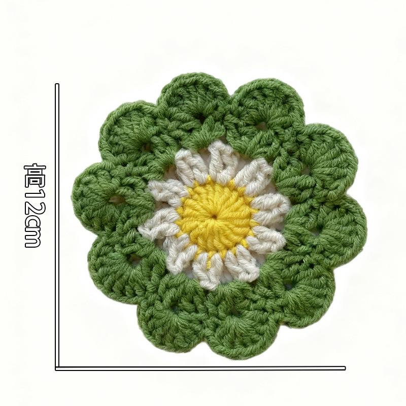 Готовый продукт новый милый стиль инс маленький цветочный подстаканник подставка под тарелку теплоизоляционная подставка ручная работа шерсть вязание крючком