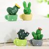 Автомобильный кактус, кролик в горшке, украшения, аксессуары для центральной консоли автомобиля, настольные куклы, маленькие украшения из смолы для выпечки тортов, игрушки