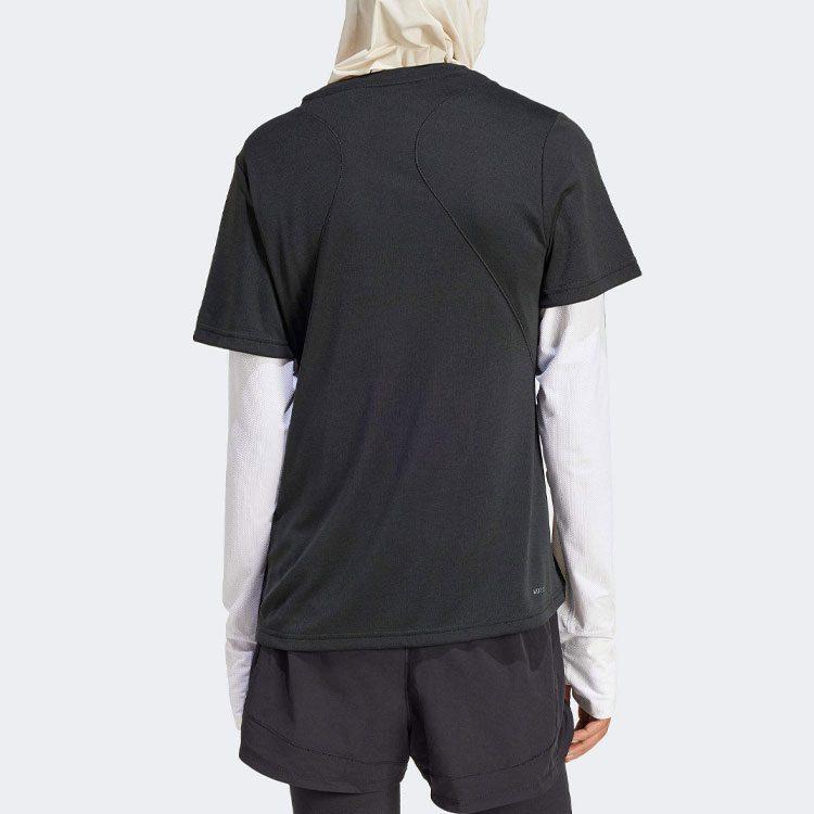 adidas Футболки для HIIT Женские Черные С Круглым Вырезом Средняя Прямая Посадка IU1123