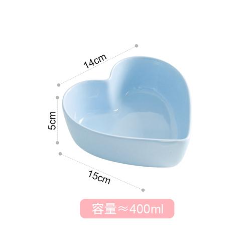 Heart Shaped Bowl Love Heart Ceramic Steamed Egg Bowl Candy Color Dessert Salad Plate 7 Inch Cake Fruit Plate Kitchen Tableware