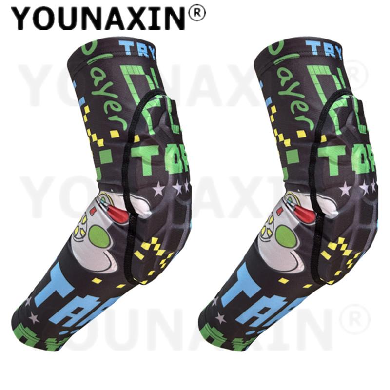 1 пара унисекс для девочек для бега баскетбольный рукав-защита для рук детский футбольный бейсбольный для мальчиков для велоспорта спортивная поддержка налокотник