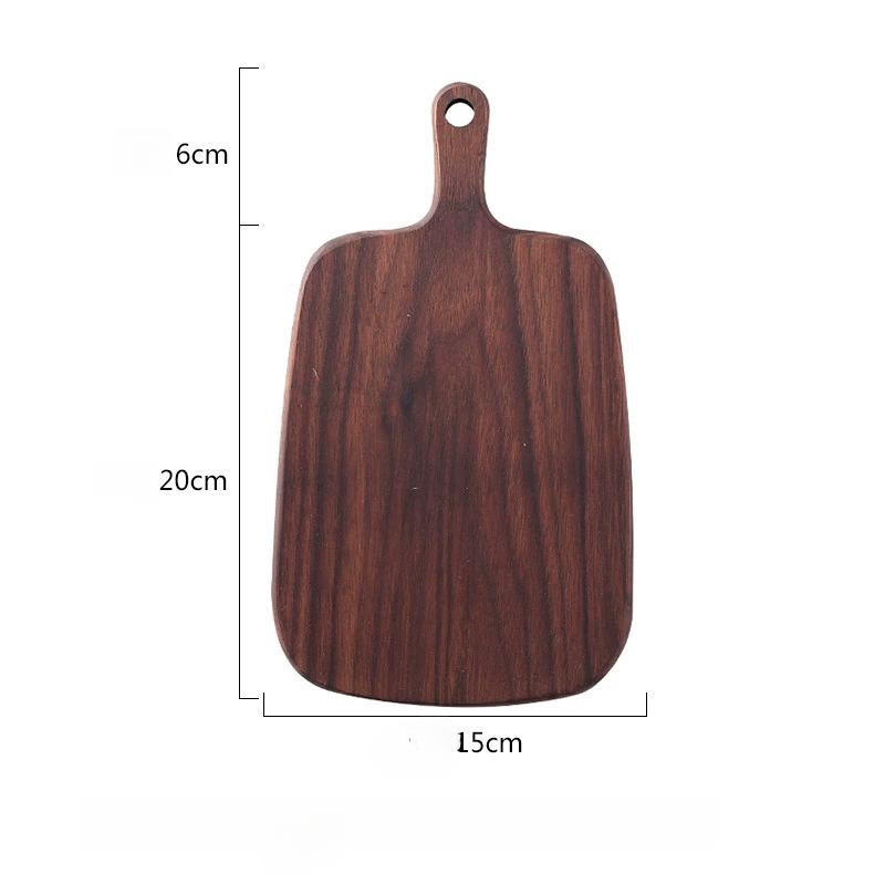 1pc Square Wood Cutting Board, Solid Wood Black Walnut Wooden Chopping Boards for Bread, Vegetables & Fruits, Dinner Cheese Board with Hole,4 Size