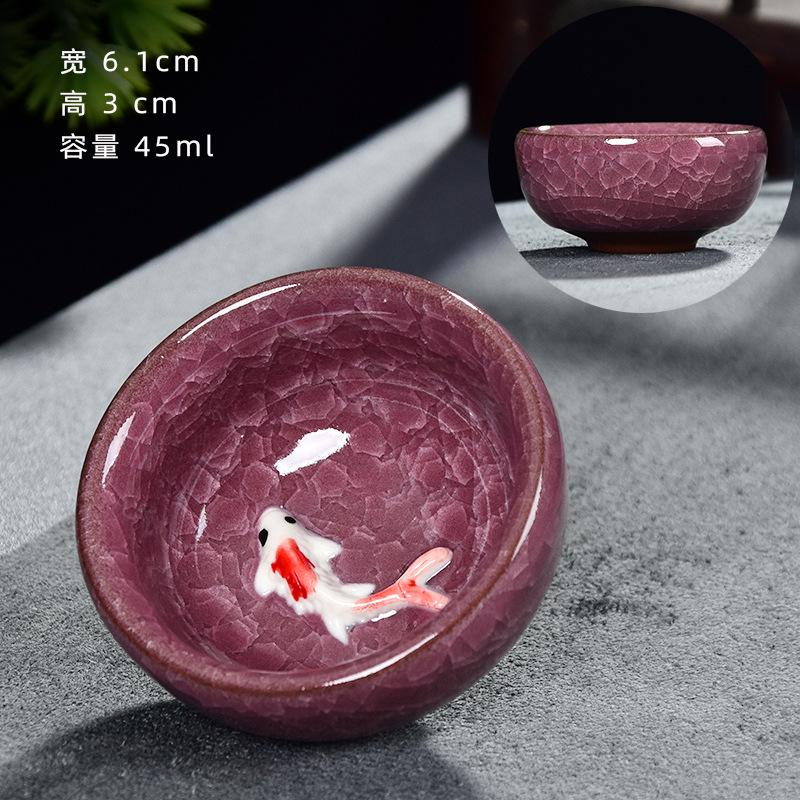 Чашка для чая с эффектом кракелюра льда, керамический набор для чая Кунг-фу, мастерская одиночная чашка, посуда для чаепития, винтажная посуда для чая с эффектом печной глазури, аксессуары, подарки