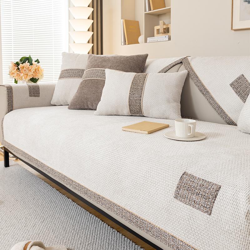 Легкая роскошная диванная подушка из синели, универсальная для всех сезонов, современная высококачественная нескользящая подушка, кожаный чехол для дивана, тканевый чехол