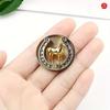 Golden Horse Brooch Zinc Alloy For Women Men 2D Flat Animal Party Office Zodiac Animal Lapel Pins Gifts