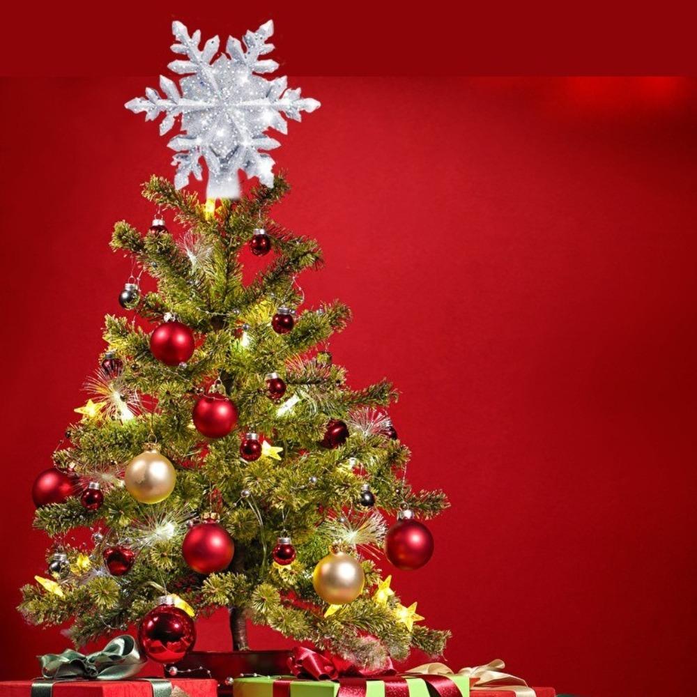 3D Glitter Projection Xmas Tree Lighting Snowflake Stars Party Decor New Christmas Tree Toppers