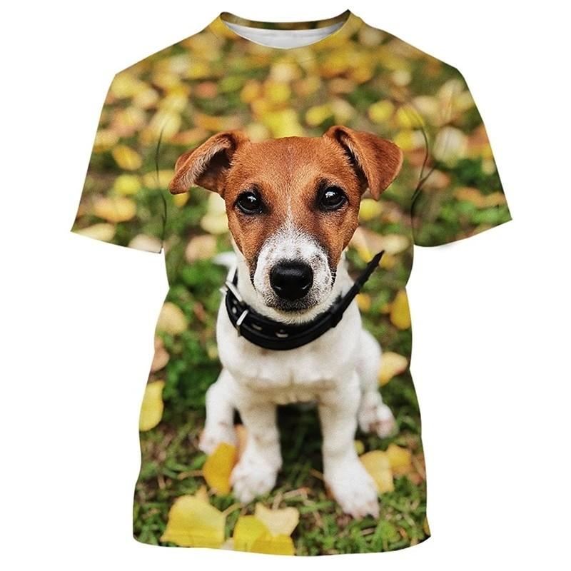 Jack Russell Terrier 3D Print Short Sleeve Tee Summer Kid Top For Daily Play Outdoor Gathering Leisure Daily Trip Wear