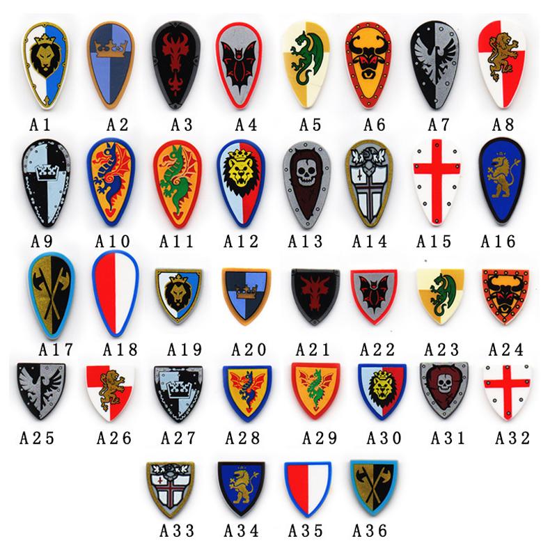 MOC Средневековые Строительные Блоки Персонаж Рыцарь Воин Набор Аксессуаров Шлем Наплечники Щит Лук Стрела Кирпич Подарок Игрушка X022