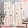 2pcs,2D Plane Printing Popular Curtain Panels Smiling Bears and Hearts Polyester (without Rod) Art Deco Festive Perfect for