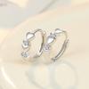 Love Shape Weight Loss Pure Silver Cubic Zirconia Magnetic Therapy Thin Earring